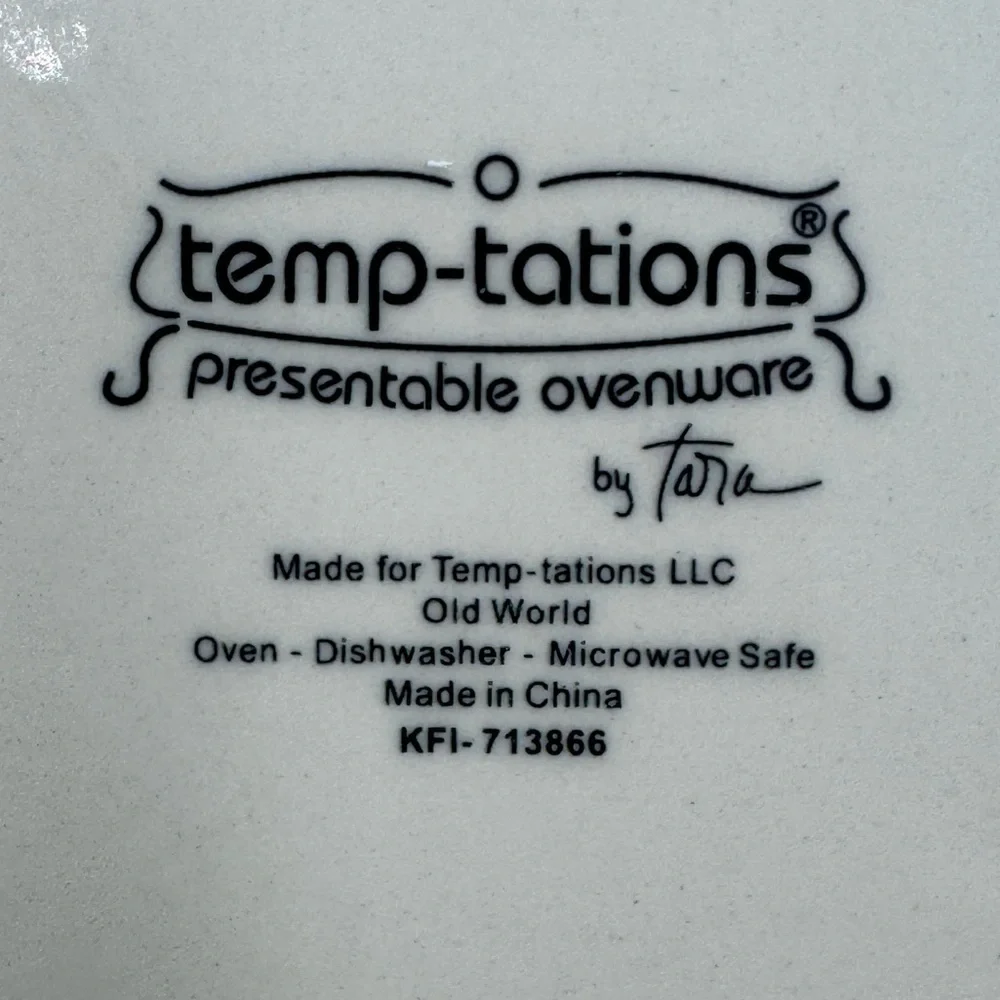 Temp-Tations OLD WORLD Cranberry Red Serving/Baking Tray Platter